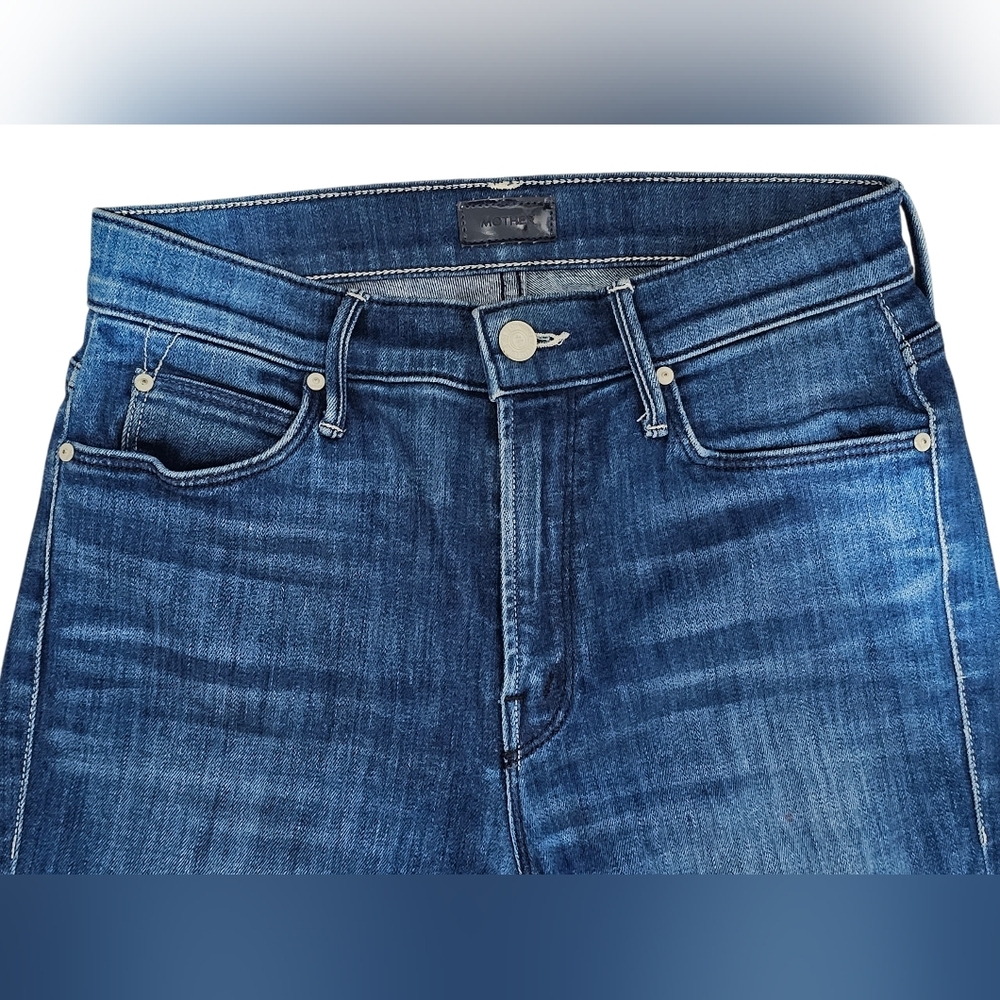 MOTHER The Mid Rise Dazzler Crop Fray ' Squeeze It ' Women's Jeans Size 26 - Picture 2 of 12